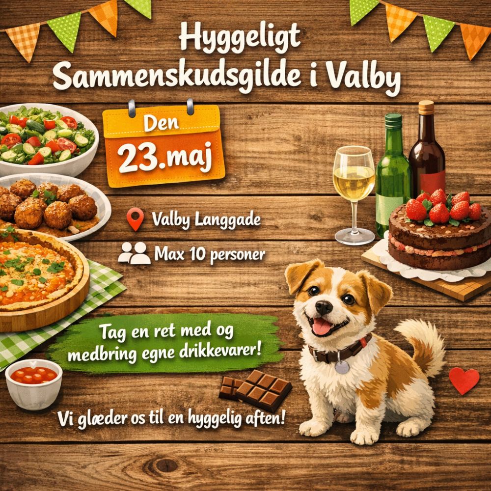 Hyggeligt sammenskudsgilde i Valby